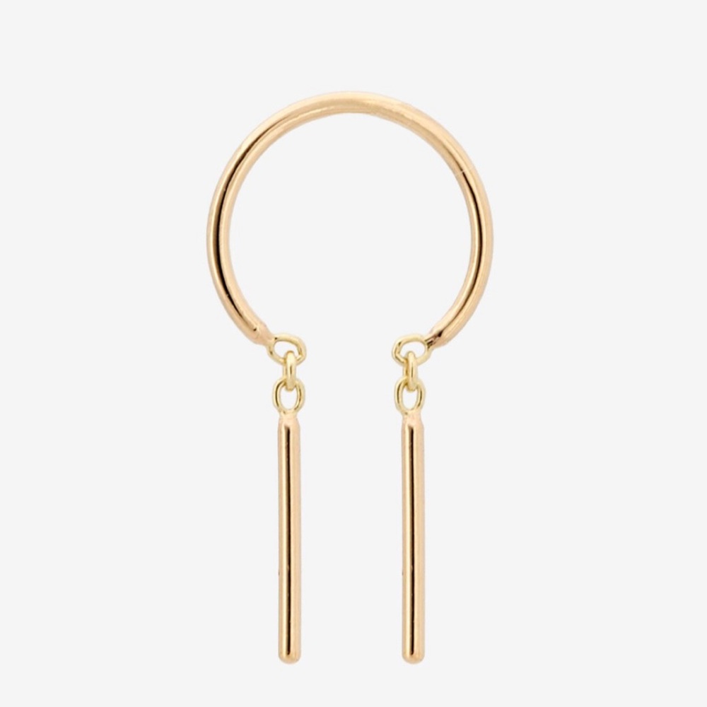 Jack and G Jewelry 14k Rose Gold Baby Chime Hoop